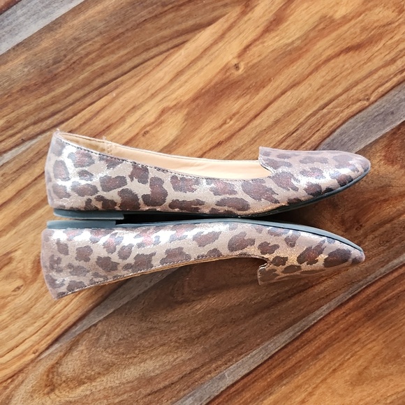 Cute Metallic Leopard Ballet Flats, Size 8, Nice, Report Brand - Picture 4 of 7